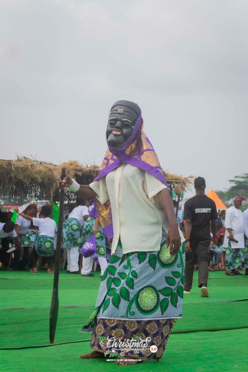 Traditional attire and performers at Ibom Christmas Festival