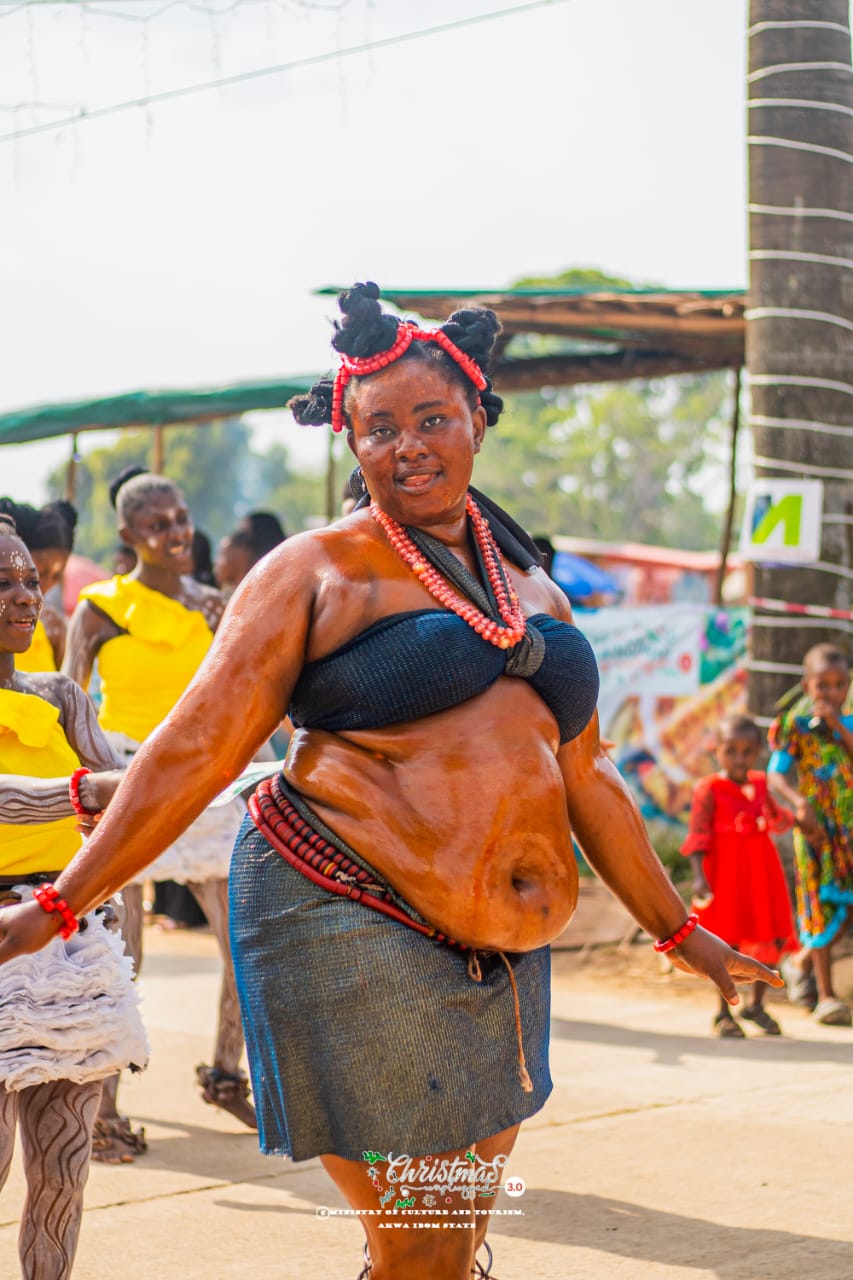Traditional attire and performers at Ibom Christmas Festival