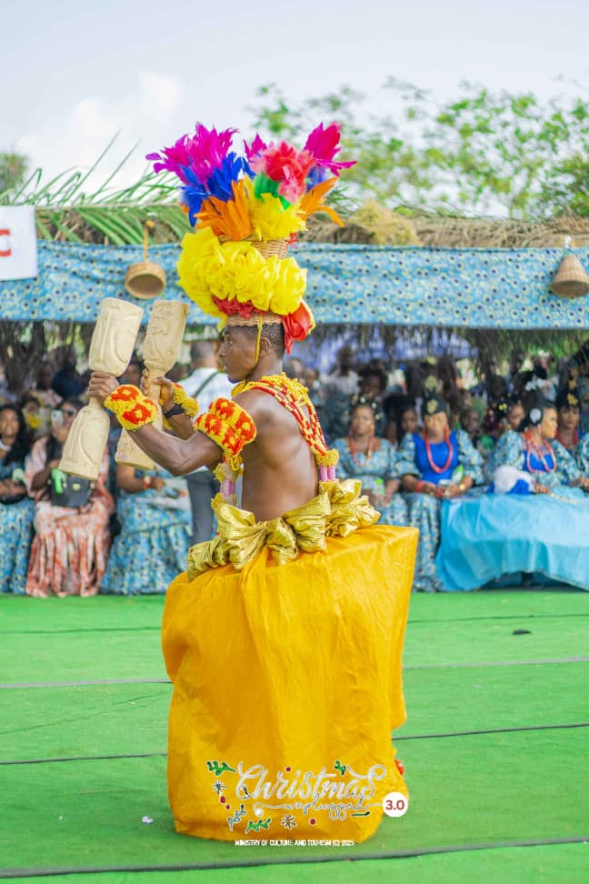 Traditional attire and performers at Ibom Christmas Festival