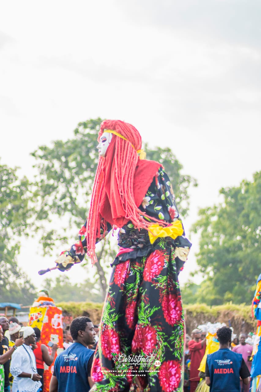Traditional attire and performers at Ibom Christmas Festival