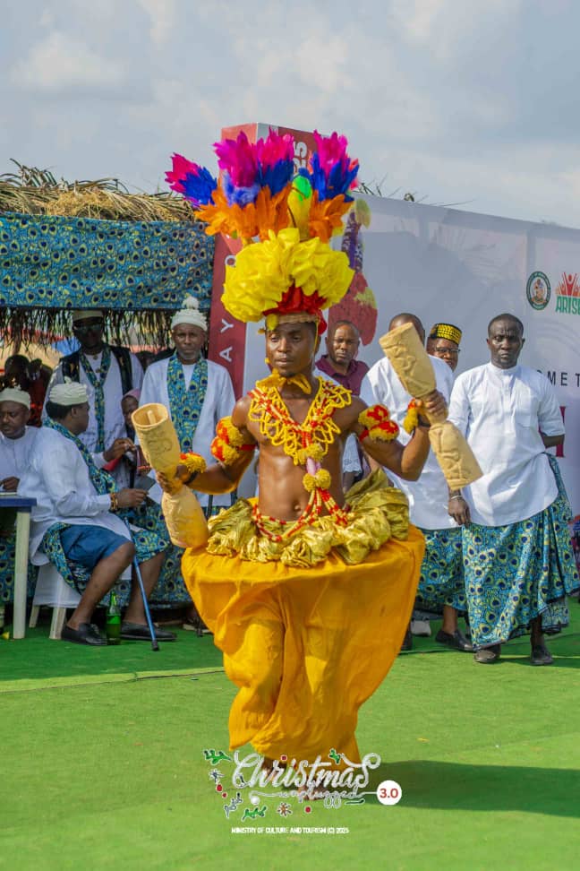 Traditional attire and performers at Ibom Christmas Festival