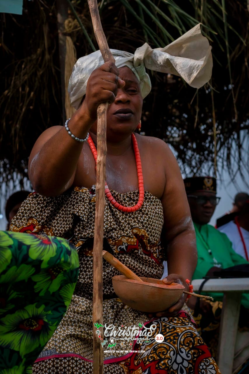 Traditional attire and performers at Ibom Christmas Festival