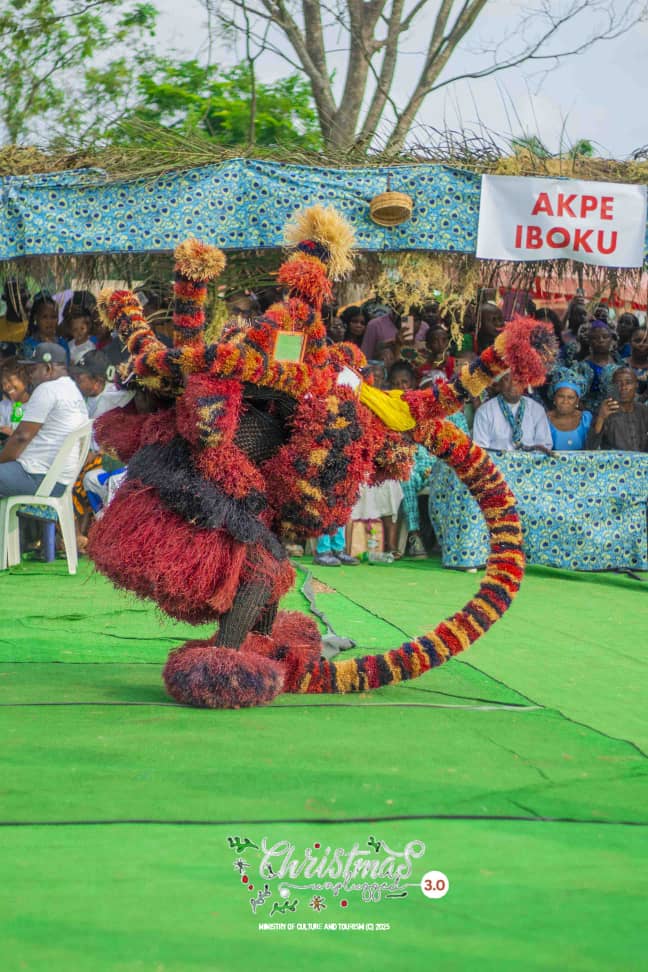 Traditional attire and performers at Ibom Christmas Festival