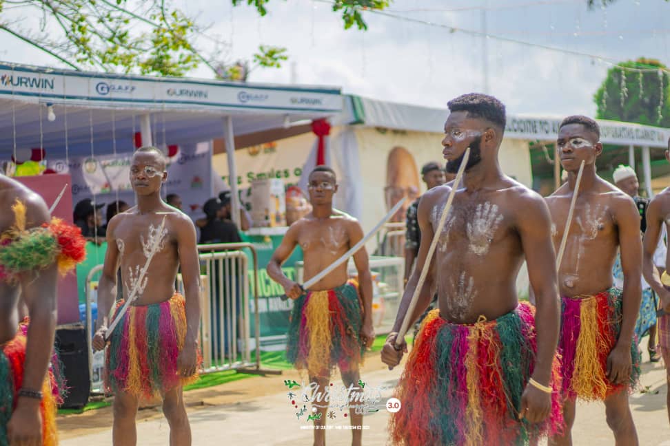 Traditional attire and performers at Ibom Christmas Festival